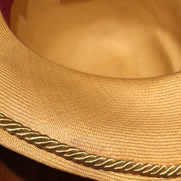 Vintage fine straw Aldolfo Realites gold hat - Picture 7 of 9